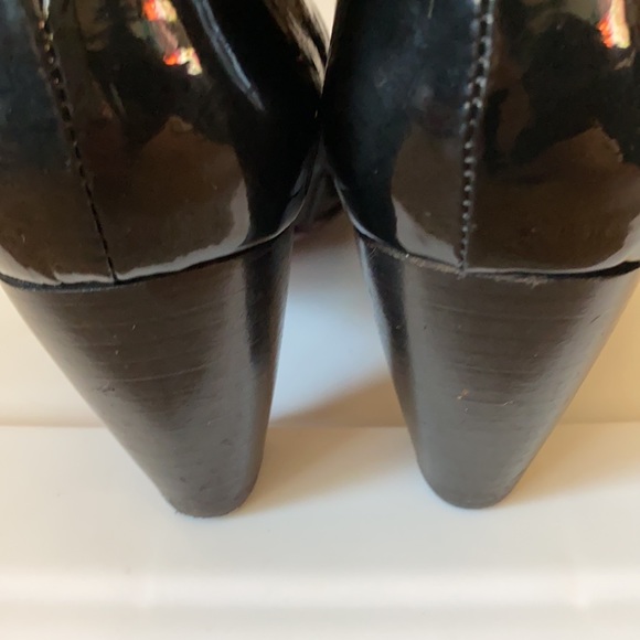 Franco Martini Made in Italy black leather lacquer boots gold buckle size 5.5 - Picture 4 of 9